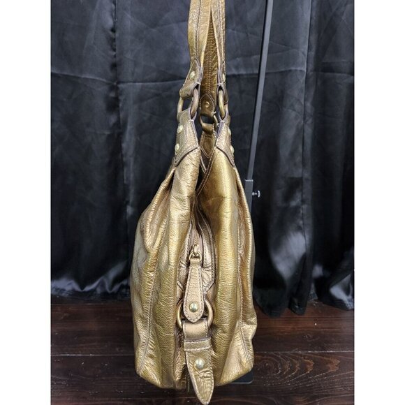 Authentic Coach Gold Patent Leather Maggie Hobo Shoulder Bag No. 14331-EUC - Picture 5 of 11